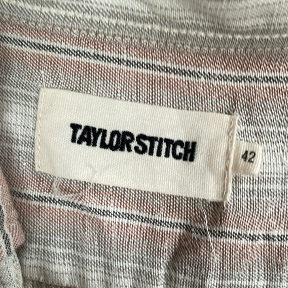 Taylor Stitch Striped Gray and White Shirt - Picture 2 of 2
